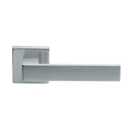 TECHNA - passage lever set square rose (50mm) without latch in Satin Chrome