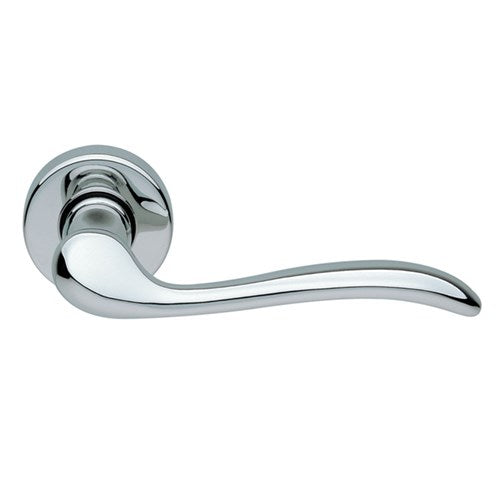 TOSCA - passage lever set square rose (50mm) without latch in Polished Chrome