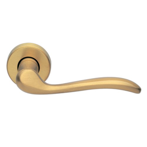 TOSCA - passage lever set square rose (50mm) without latch in Satin Brass