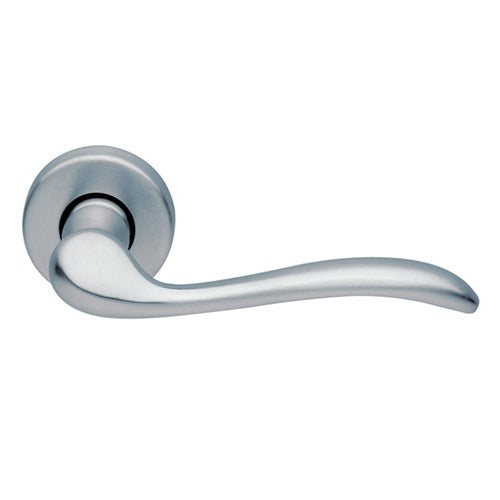 TOSCA - passage lever set square rose (50mm) without latch in Satin Chrome