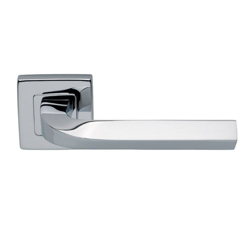 TRENDY - passage lever set square rose (50mm) without latch in Polished Chrome