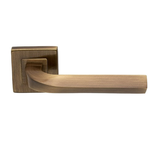 TRENDY - passage lever set square rose (50mm) without latch in Satin Bronze
