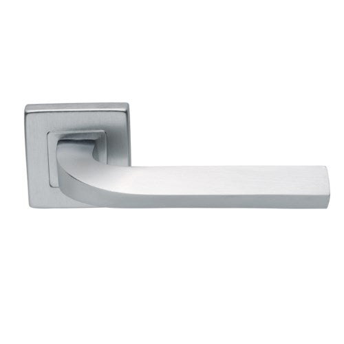 TRENDY - passage lever set square rose (50mm) without latch in Satin Chrome