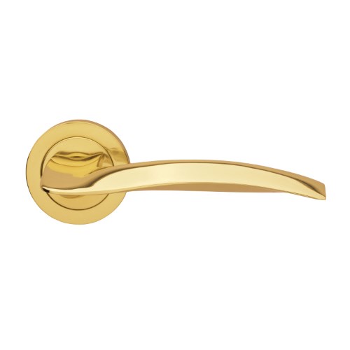 WIND - passage lever set square rose (50mm) without latch in Polished Brass