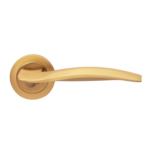 WIND - passage lever set square rose (50mm) without latch in Satin Brass