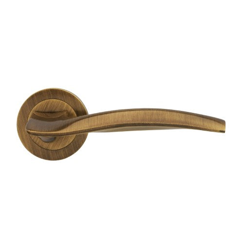 WIND - passage lever set square rose (50mm) without latch in Satin Bronze