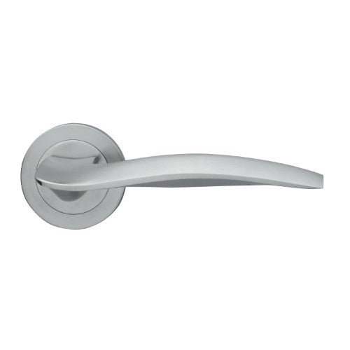 WIND - passage lever set square rose (50mm) without latch in Satin Chrome