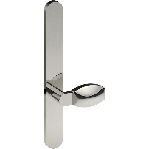 ASH Door Handle on B01 EXTERNAL Australian Standard Backplate, Concealed Fixing (Half Set)  in Polished Stainless