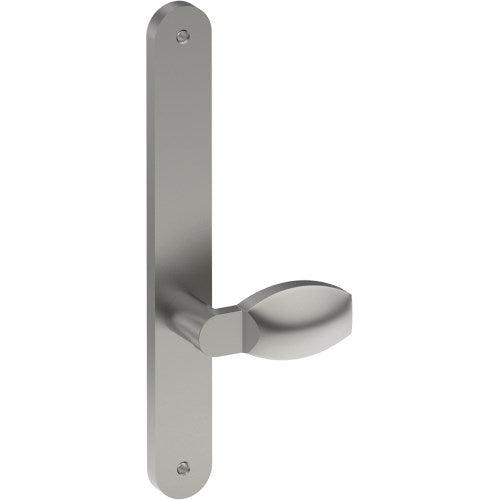 ASH Door Handle on B01 INTERNAL Australian Standard Backplate, Visible Fixing (Half Set)  in Satin Stainless