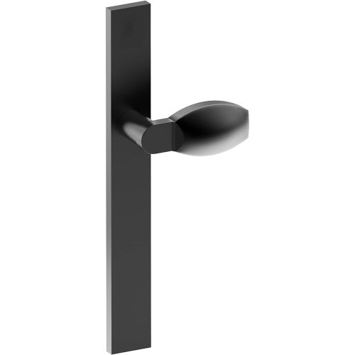 ASH Door Handle on B02 EXTERNAL European Standard Backplate, Concealed Fixing (Half Set)  in Black Teflon
