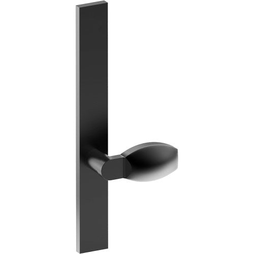 ASH Door Handle on B02 EXTERNAL Australian Standard Backplate, Concealed Fixing (Half Set)  in Black Teflon