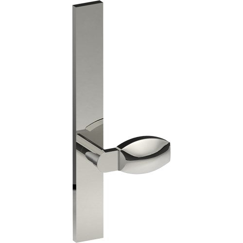 ASH Door Handle on B02 EXTERNAL Australian Standard Backplate, Concealed Fixing (Half Set)  in Polished Stainless