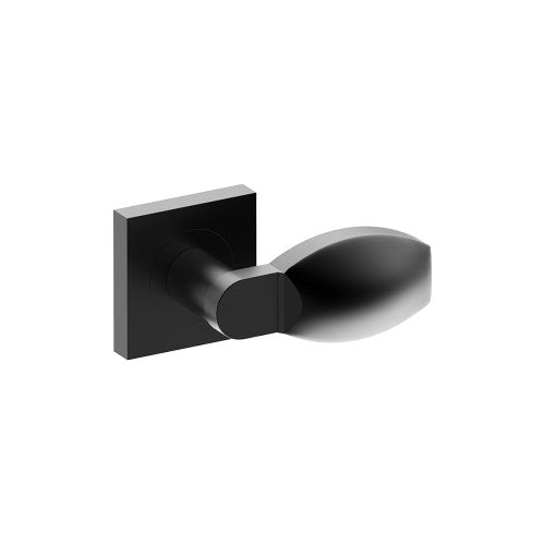 ASH Door Handles on Square Rose Concealed Fix Rose (Latch/Lock Sold Seperately) in Black Teflon