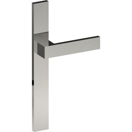 BAR Door Handle on B02 EXTERNAL European Standard Backplate, Concealed Fixing (Half Set)  in Polished Stainless