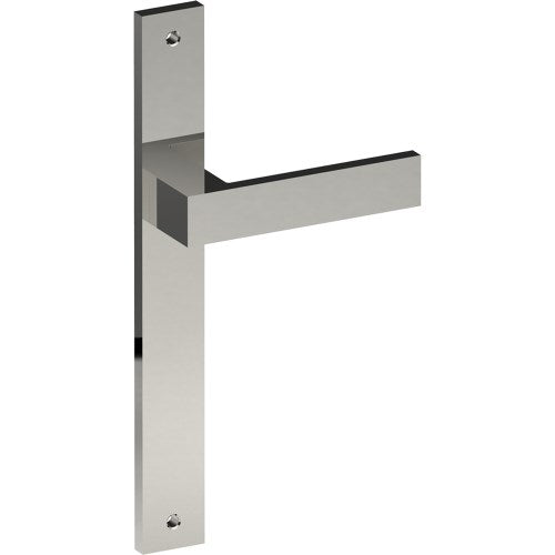BAR Door Handle on B02 INTERNAL European Standard Backplate, Visible Fixing (Half Set)  in Polished Stainless