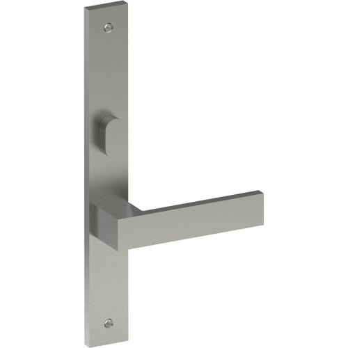 BAR Door Handle on B02 INTERNAL Australian Standard Backplate with Privacy Turn, Visible Fixing (Half Set) 64mm CTC in Satin Stainless