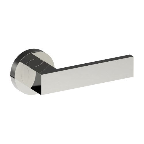 BAR Door Handles on Ø52mm Rose (Latch/Lock Sold Separately) in Polished Stainless