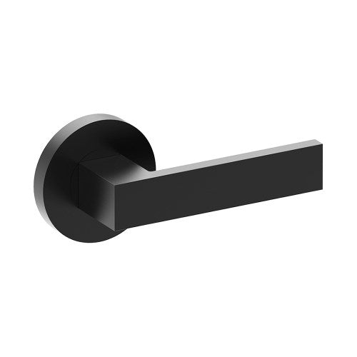 BAR Door Handles on Ø65mm Rose (Latch/Lock Sold Seperately) in Black Teflon