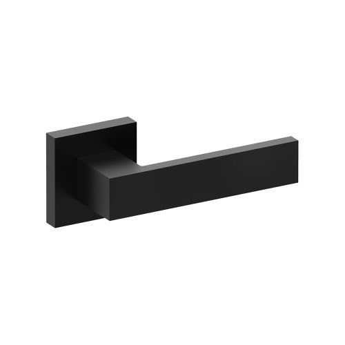 BAR Door Handles on Square Rose Concealed Fix Rose (Latch/Lock Sold Seperately) in Black Teflon