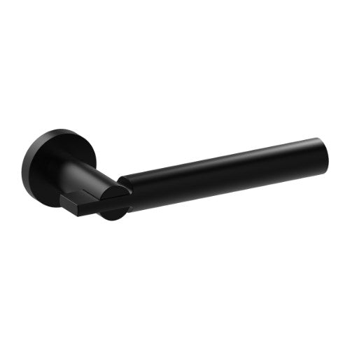 BRONN Door Handles on Square Rose Concealed Fix Rose (Latch/Lock Sold Seperately) in Black Teflon