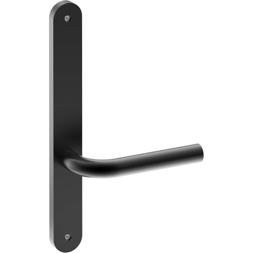 CAPRI Door Handle on B01 INTERNAL Australian Standard Backplate, Visible Fixing (Half Set)  in Black Teflon