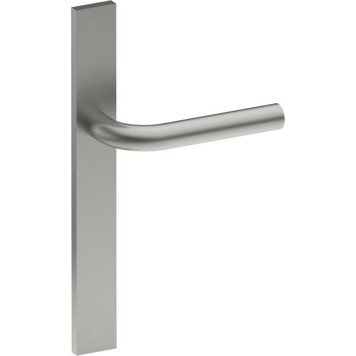 CAPRI Door Handle on B02 EXTERNAL European Standard Backplate, Concealed Fixing (Half Set)  in Satin Stainless