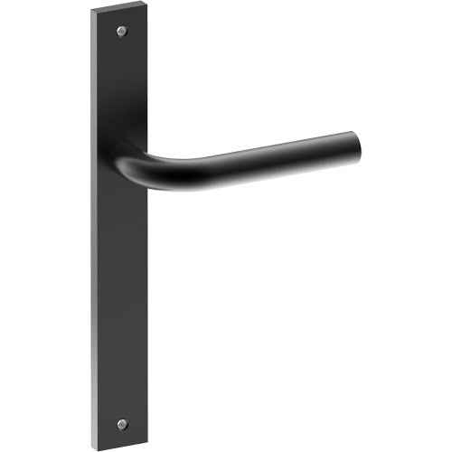 CAPRI Door Handle on B02 INTERNAL European Standard Backplate, Visible Fixing (Half Set)  in Black Teflon