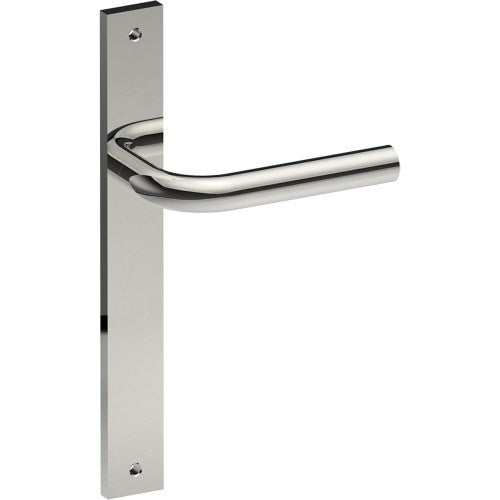 CAPRI Door Handle on B02 INTERNAL European Standard Backplate, Visible Fixing (Half Set)  in Polished Stainless