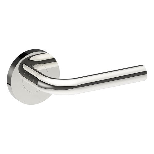 CAPRI Door Handles on Ø65mm Rose (Latch/Lock Sold Seperately) in Polished Stainless