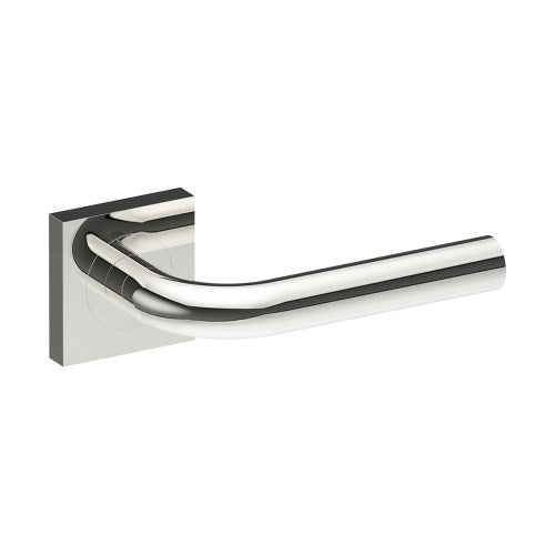 CAPRI Door Handles on Square Rose Concealed Fix Rose (Latch/Lock Sold Seperately) in Polished Stainless