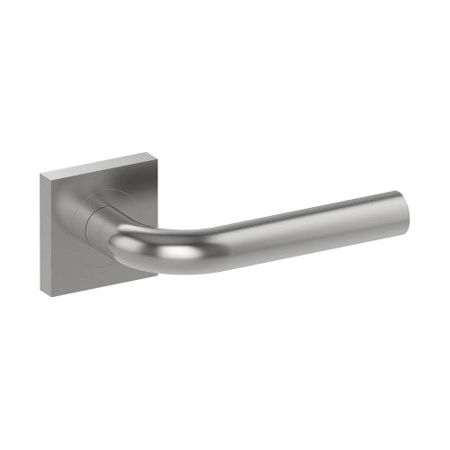 CAPRI Door Handles on Square Rose Concealed Fix Rose (Latch/Lock Sold Seperately) in Satin Stainless