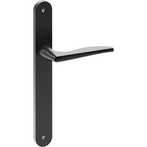 CASTILE Door Handle on B01 INTERNAL European Standard Backplate, Visible Fixing (Half Set)  in Black Teflon