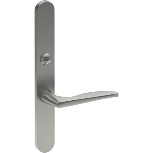 CASTILE Door Handle on B01 EXTERNAL Australian Standard Backplate with Emergency Release, Concealed Fixing (Half Set) 64mm CTC in Satin Stainless