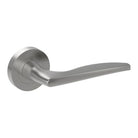 Castile door handles by Style Finish Doorware, three sleek stainless steel door handles with modern design.