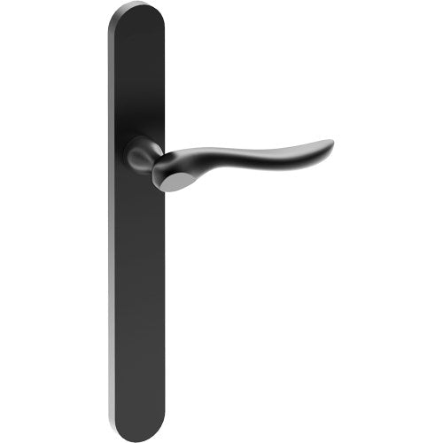 CATALONA Door Handle on B01 EXTERNAL European Standard Backplate, Concealed Fixing (Half Set)  in Black Teflon