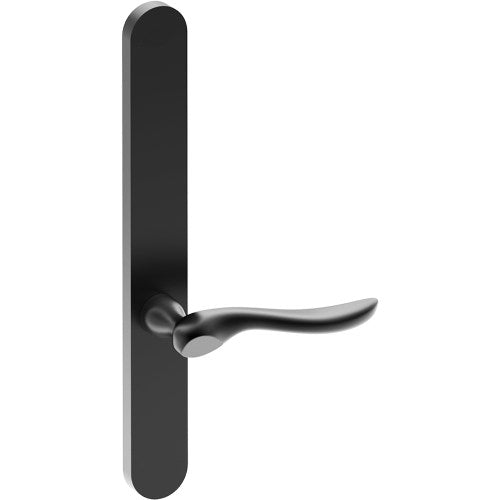 CATALONA Door Handle on B01 EXTERNAL Australian Standard Backplate, Concealed Fixing (Half Set)  in Black Teflon