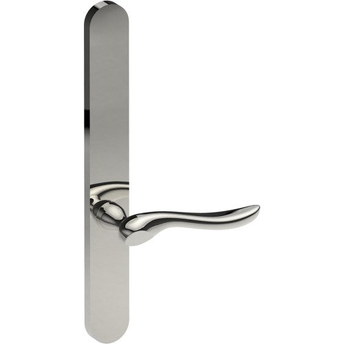 CATALONA Door Handle on B01 EXTERNAL Australian Standard Backplate, Concealed Fixing (Half Set)  in Polished Stainless