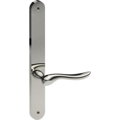 CATALONA Door Handle on B01 INTERNAL Australian Standard Backplate, Visible Fixing (Half Set)  in Polished Stainless