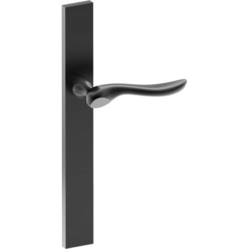 CATALONA Door Handle on B02 EXTERNAL European Standard Backplate, Concealed Fixing (Half Set)  in Black Teflon