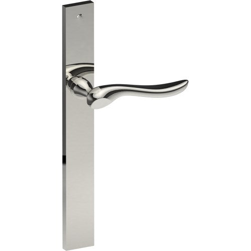 CATALONA Door Handle on B02 EXTERNAL European Standard Backplate, Concealed Fixing (Half Set)  in Polished Stainless