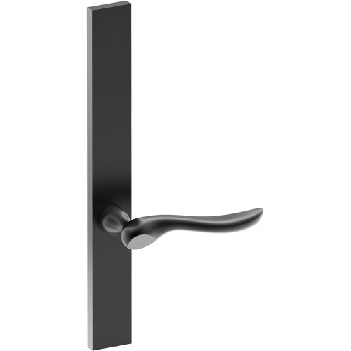 CATALONA Door Handle on B02 EXTERNAL Australian Standard Backplate, Concealed Fixing (Half Set)  in Black Teflon