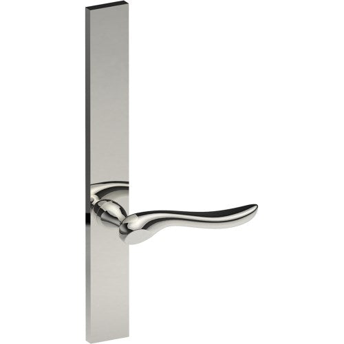 CATALONA Door Handle on B02 EXTERNAL Australian Standard Backplate, Concealed Fixing (Half Set)  in Polished Stainless