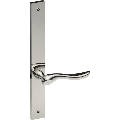 CATALONA Door Handle on B02 INTERNAL Australian Standard Backplate, Visible Fixing (Half Set)  in Polished Stainless