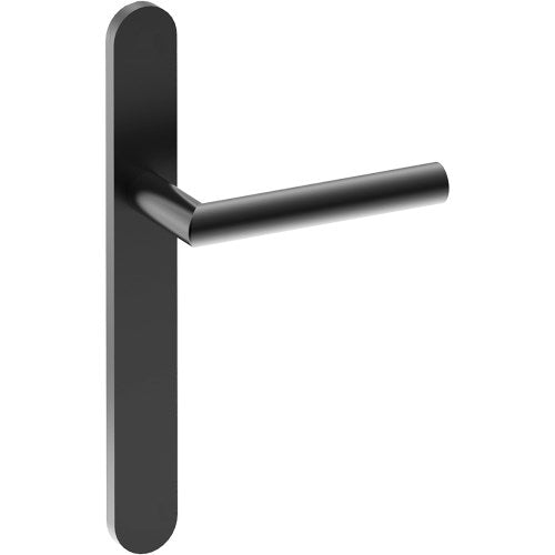 CETINA Door Handle on B01 EXTERNAL European Standard Backplate, Concealed Fixing (Half Set)  in Black Teflon