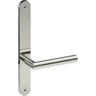 CETINA Door Handle on B01 INTERNAL Australian Standard Backplate, Visible Fixing (Half Set)  in Polished Stainless