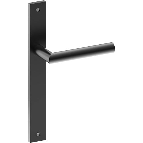 CETINA Door Handle on B02 INTERNAL European Standard Backplate, Visible Fixing (Half Set)  in Black Teflon