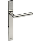 CETINA Door Handle on B02 INTERNAL European Standard Backplate, Visible Fixing (Half Set)  in Polished Stainless