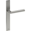 CETINA Door Handle on B02 INTERNAL European Standard Backplate, Visible Fixing (Half Set)  in Satin Stainless