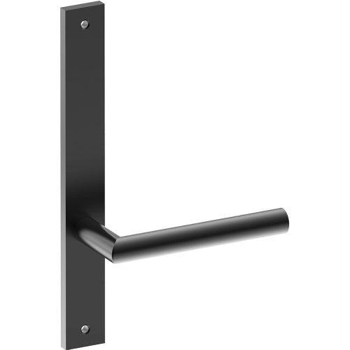 CETINA Door Handle on B02 INTERNAL Australian Standard Backplate, Visible Fixing (Half Set)  in Black Teflon