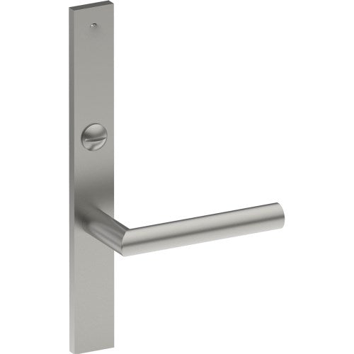 CETINA Door Handle on B02 EXTERNAL Australian Standard Backplate with Emergency Release, Concealed Fixing (Half Set) 64mm CTC in Satin Stainless